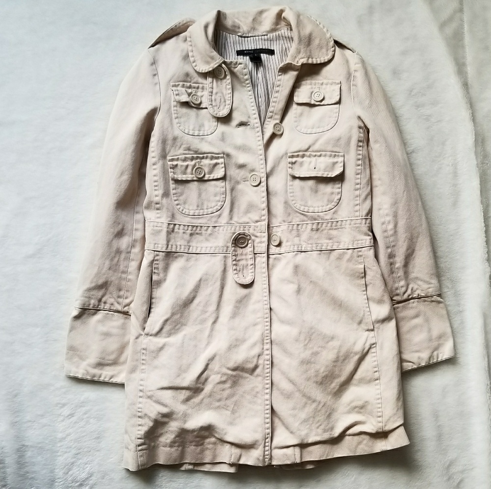 Marc Jacobs Cream Utility Trench Coat